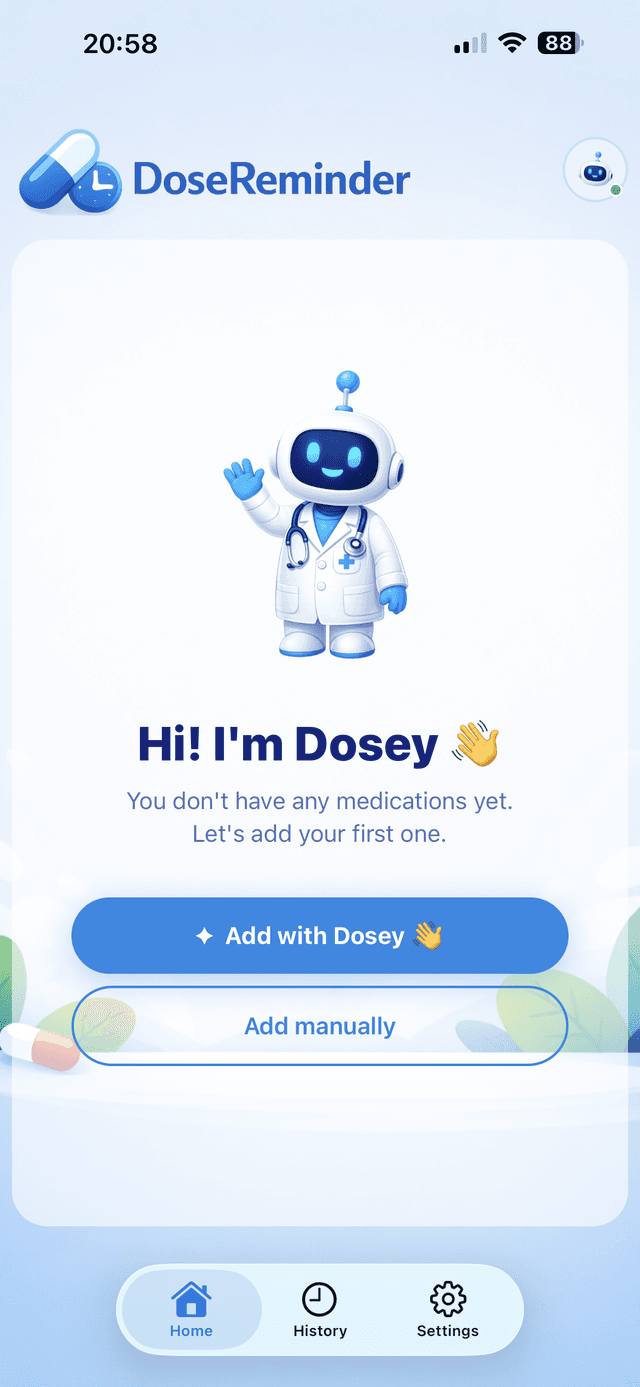 DoseReminder app screen
